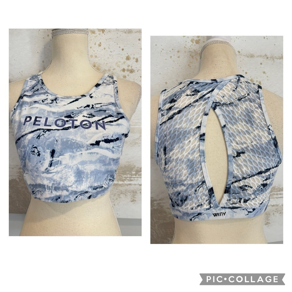 Peloton Marbled Blue/Purple Sports Bra by WITH SIZE Large